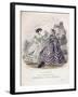 Two Women Wearing the Latest Fashions in an Outdoor Setting, 1860-Jules David-Framed Giclee Print