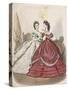 Two Women Wearing the Latest Indoor Fashions, C1850-null-Stretched Canvas