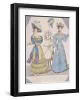 Two Women Wearing Walking Dress and Morning Dress, 1827-Jules David-Framed Giclee Print