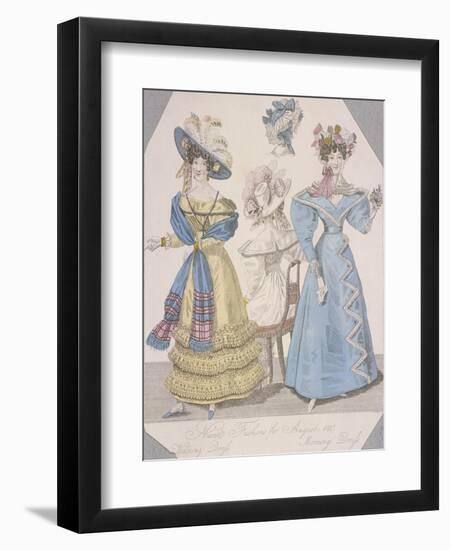 Two Women Wearing Walking Dress and Morning Dress, 1827-Jules David-Framed Giclee Print