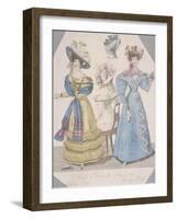 Two Women Wearing Walking Dress and Morning Dress, 1827-Jules David-Framed Giclee Print