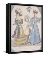 Two Women Wearing Walking Dress and Morning Dress, 1827-Jules David-Framed Stretched Canvas