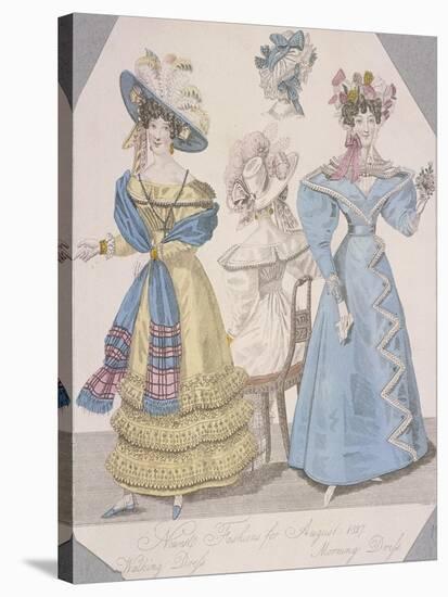 Two Women Wearing Walking Dress and Morning Dress, 1827-Jules David-Stretched Canvas