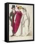Two Women Wearing Walking Dresses Accompanied by a Man, C1810-W Read-Framed Stretched Canvas