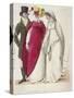 Two Women Wearing Walking Dresses Accompanied by a Man, C1810-W Read-Stretched Canvas