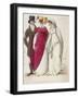 Two Women Wearing Walking Dresses Accompanied by a Man, C1810-W Read-Framed Giclee Print