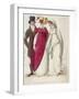 Two Women Wearing Walking Dresses Accompanied by a Man, C1810-W Read-Framed Giclee Print