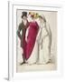 Two Women Wearing Walking Dresses Accompanied by a Man, C1810-W Read-Framed Giclee Print