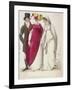 Two Women Wearing Walking Dresses Accompanied by a Man, C1810-W Read-Framed Giclee Print