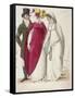 Two Women Wearing Walking Dresses Accompanied by a Man, C1810-W Read-Framed Stretched Canvas