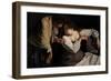 Two Women with a Mirror, C.1620-Orazio Gentileschi-Framed Giclee Print