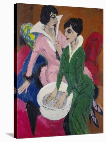 Two Women with a Washbasin (The Sisters), 1913-Ernst Ludwig Kirchner-Stretched Canvas