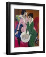 Two Women with a Washbasin (The Sisters), 1913-Ernst Ludwig Kirchner-Framed Giclee Print