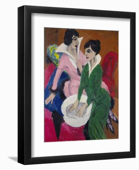 Two Women with a Washbasin (The Sisters), 1913-Ernst Ludwig Kirchner-Framed Giclee Print