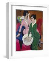 Two Women with a Washbasin (The Sisters), 1913-Ernst Ludwig Kirchner-Framed Giclee Print