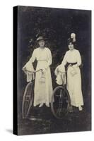 Two Women with Bicycles, Carrying Purses-null-Stretched Canvas
