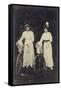 Two Women with Bicycles, Carrying Purses-null-Framed Stretched Canvas