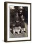 Two Women with Dog and Basket on a Country Lane-null-Framed Photographic Print