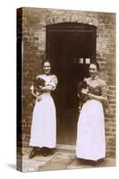 Two Women with Pekingese Dogs-null-Stretched Canvas