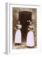 Two Women with Pekingese Dogs-null-Framed Photographic Print