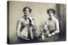 Two Women with Two Little Dogs-null-Stretched Canvas