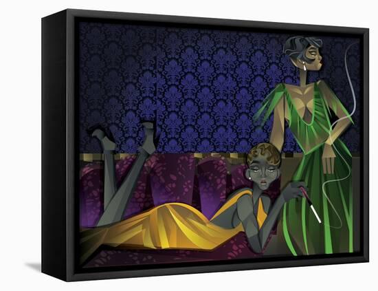 Two Women-Jaleel Campbell-Framed Stretched Canvas