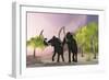 Two Woolly Mammoths Searching for Better Vegetation to Eat-null-Framed Premium Giclee Print