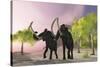 Two Woolly Mammoths Searching for Better Vegetation to Eat-null-Stretched Canvas