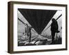 Two Workmen Adding Last Two Strands to Enormous Cables that Supports 6 Lane Golden Gate Bridge-Peter Stackpole-Framed Photographic Print