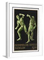 Two Wrestlers. Germany 1916 Berlin Olympic Games Poster Stamp, Unused-null-Framed Giclee Print