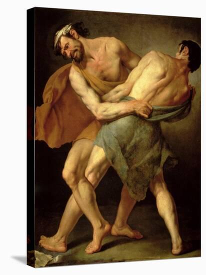 Two Wrestlers-Cesare Francazano-Stretched Canvas