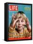 Two-year-old Bradley Pickren using baby sign language to communicate, February 25, 2005-Gabrielle Revere-Framed Stretched Canvas