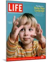 Two-year-old Bradley Pickren using baby sign language to communicate, February 25, 2005-Gabrielle Revere-Mounted Photographic Print