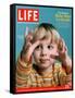 Two-year-old Bradley Pickren using baby sign language to communicate, February 25, 2005-Gabrielle Revere-Framed Stretched Canvas