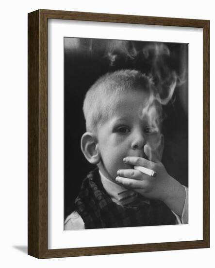 Two-Year-Old Smoking-null-Framed Photographic Print