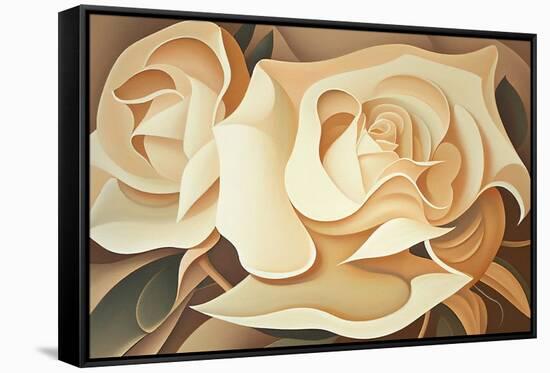 Two Yellow Roses-Lea Faucher-Framed Stretched Canvas