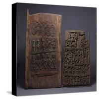 Two Yoruba Doors, One for a Shango Shrine, Both Carved in Relief with Varoius Figures-null-Stretched Canvas