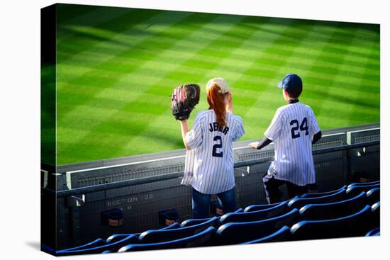 Two Young Baseball Fans Waiting for the Start of the Game, Yanke-Sabine Jacobs-Stretched Canvas