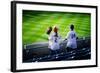Two Young Baseball Fans Waiting for the Start of the Game, Yanke-Sabine Jacobs-Framed Photographic Print