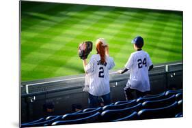 Two Young Baseball Fans Waiting for the Start of the Game, Yanke-Sabine Jacobs-Mounted Photographic Print