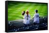 Two Young Baseball Fans Waiting for the Start of the Game, Yanke-Sabine Jacobs-Framed Stretched Canvas