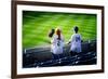 Two Young Baseball Fans Waiting for the Start of the Game, Yanke-Sabine Jacobs-Framed Photographic Print