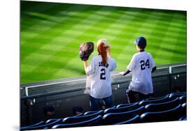 Two Young Baseball Fans Waiting for the Start of the Game, Yanke-Sabine Jacobs-Mounted Photographic Print