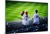 Two Young Baseball Fans Waiting for the Start of the Game, Yanke-Sabine Jacobs-Mounted Photographic Print