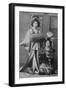 Two Young Beautiful Japanese Geishas Accoutered in the Ceremonial Costumes and Hairstyles-null-Framed Art Print