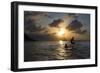 Two Young Boys Attempt to Surf on Praia Da Conceicao Beach at Sunset-Alex Saberi-Framed Photographic Print