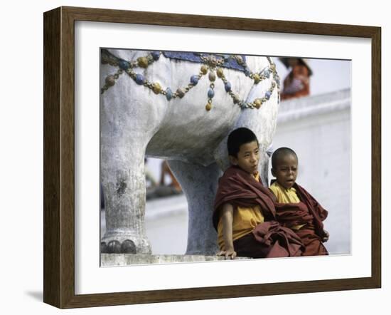 Two Young Boys, Nepal-Michael Brown-Framed Photographic Print