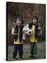 Two Young Brothers Posing with their Soccer Trophies-Paul Sutton-Stretched Canvas