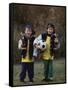 Two Young Brothers Posing with their Soccer Trophies-Paul Sutton-Framed Stretched Canvas