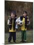 Two Young Brothers Posing with their Soccer Trophies-Paul Sutton-Mounted Premium Photographic Print